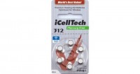 ICellTech 312 (блистер 6 батареек) - Батарейки для слуховых аппаратов и речевых процессоров купить в Екатеринбурге | Интернет-магазин Батарейки66
