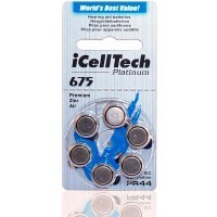 Icelltech 675 (блистер 6 батареек) - Батарейки для слуховых аппаратов и речевых процессоров купить в Екатеринбурге | Интернет-магазин Батарейки66