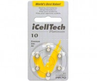 ICellTech 10 (блистер 6 батареек) - Батарейки для слуховых аппаратов и речевых процессоров купить в Екатеринбурге | Интернет-магазин Батарейки66
