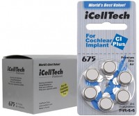  iCellTech Cochlear Implant Plus 675 (60 батареек) - Батарейки для слуховых аппаратов и речевых процессоров купить в Екатеринбурге | Интернет-магазин Батарейки66