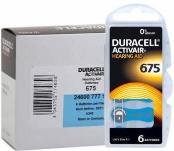 Duracell Hearing AID 675 PR44 (60 батареек) - Батарейки для слуховых аппаратов и речевых процессоров купить в Екатеринбурге | Интернет-магазин Батарейки66
