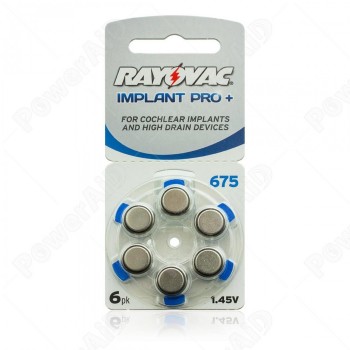 Rayovac implant pro+ 675 (блистер 6 батареек) - Батарейки для слуховых аппаратов и речевых процессоров купить в Екатеринбурге | Интернет-магазин Батарейки66