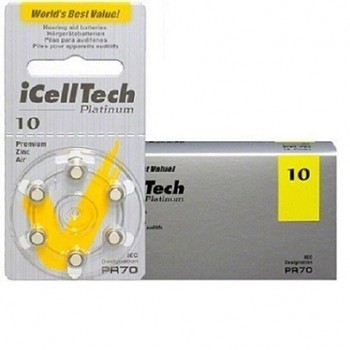 ICellTech 10 (60 батареек) - Батарейки для слуховых аппаратов и речевых процессоров купить в Екатеринбурге | Интернет-магазин Батарейки66