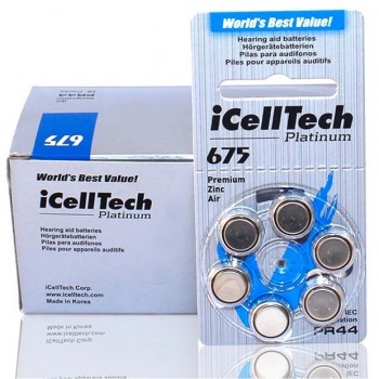 Icelltech 675 (60 батареек) - Батарейки для слуховых аппаратов и речевых процессоров купить в Екатеринбурге | Интернет-магазин Батарейки66