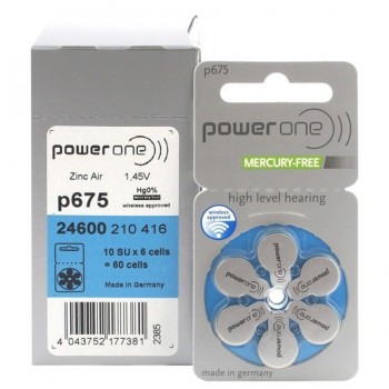 Power one p675 (60 батареек) - Батарейки для слуховых аппаратов и речевых процессоров купить в Екатеринбурге | Интернет-магазин Батарейки66